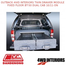 OUTBACK 4WD INTERIORS TWIN DRAWER MODULE FIXED FLOOR BT-50 DUAL CAB 10/11-ON